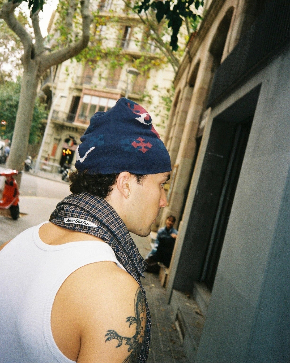 CROSSES BEANIE (NAVY BLUE)